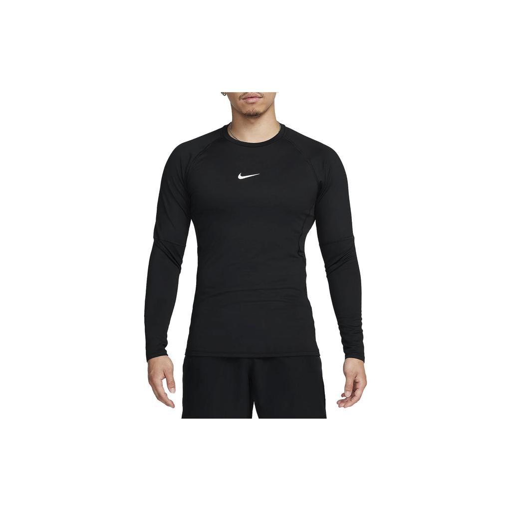 Nike Solid Color Crew Neck Long Sleeve Pullover T-Shirt Men Tops Black FB7983-010