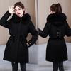 Pie Overcomes Women's Winter Year's New Skinny Down Cotton Clothing Fashion Versatile Down Thick Fur Integrated Jacket