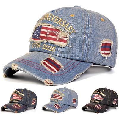 Unisex Anniversary 1776- Embroidery Baseball Caps Spring Autumn Outdoor Adjustable Casual Hats Sunscreen Hat Sports Cap