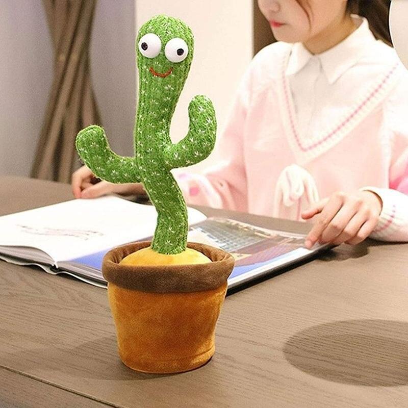 Kids Electronic Shake Dancing Toy with The Song Plush Cute Dancing Cactus Toy Early Childhood Education Toy for Children