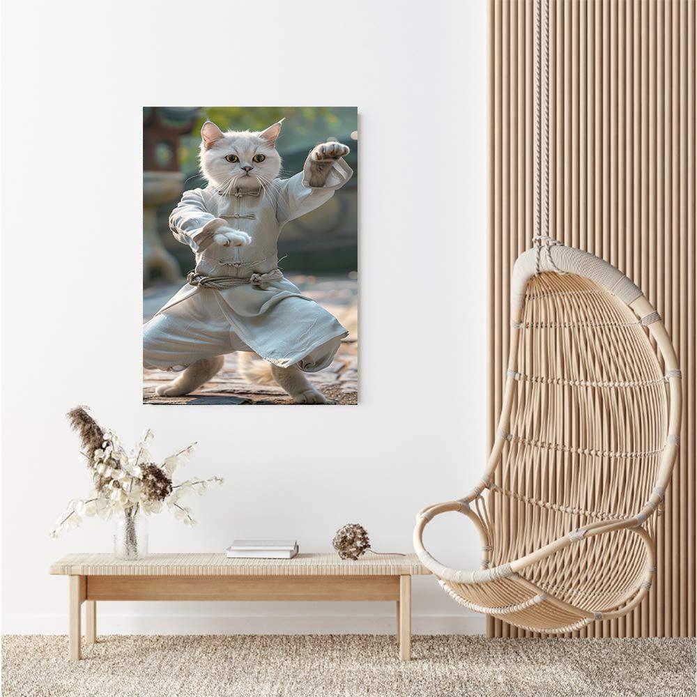 DIY Elmas Boyama Beyaz Kedi Tai Chi Çapraz Dikiş Kiti Mozaik Sanat Elmas Boyama Tam Daire/Kare Elmas Ev Dekorasyon