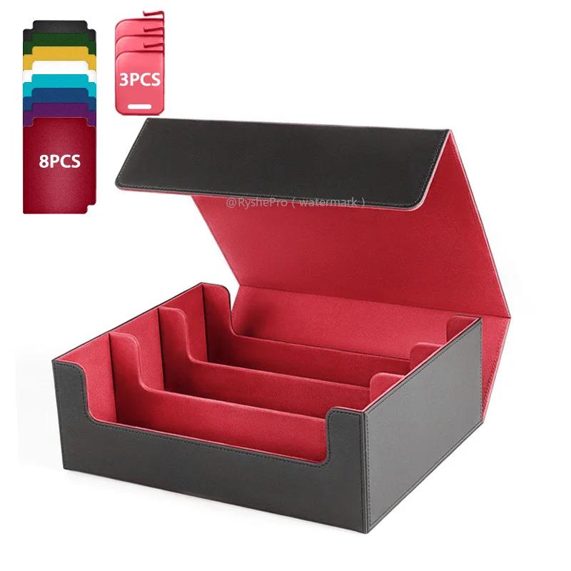 1800 Trading card storage box PU leather Card Deck Box Magnetic MTG Commander Storage Case Sport Card Protectors for YuGiOh PKM красный 11300₽