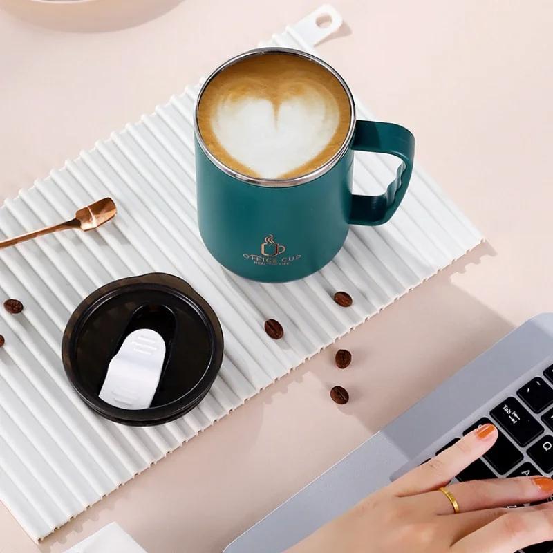 500ml Thermos Mug 304 Stainless Steel Coffee Cup With Handle Leak-Proof Vacuum Flask Insulated Cup Portable Thermal Water Bottle