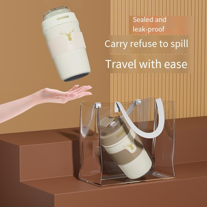 1PC Stainless Steel Coffee Cup Accompanying Cup Girls Thermos Cup High Value Straw Student Thermos Cup