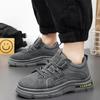Fashion Lace-up Men's Hiking Shoes New Breathable Platform Work Shoes Comfortable Non-slip Casual Sneakers Outdoor Jogging Shoes