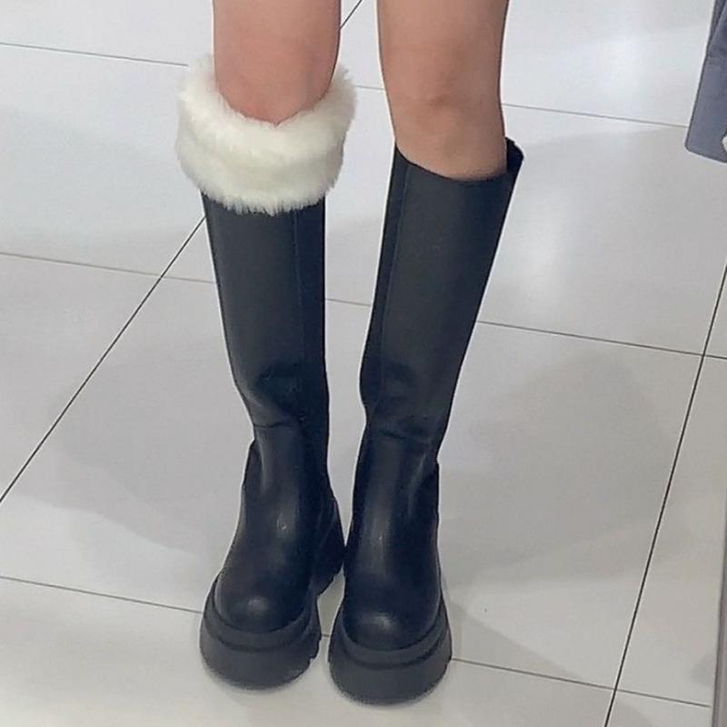 Women's Autumn Long Socks Knitted Foot Cover Leg Warmers Winter Protector Stocking Legging Non-Slip Home Ladies Socks