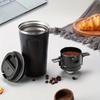 Portable Hand-brewed Coffee Filter Cup Stainless Steel Folding Ear Filter Drip-free Coffee Filter Cup with Bottom Tray