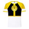 Yellow Black White Split Ranger Costume T-Shirt Unisex Power Rangers Emblem 3D All Over Print Cosplay Short Sleeve Casual Tee