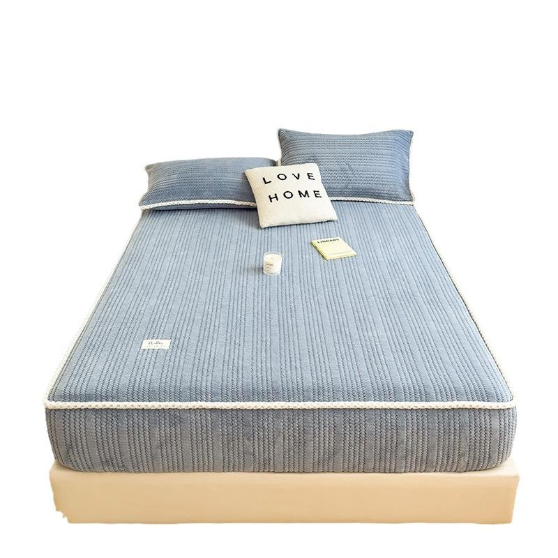 Thick Jacquard Milk Velvet Single Bed Sheet Non slip Sheet Cover