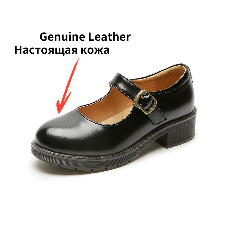 Fashion 2024 New Small Leather Shoes Women's Round Toe High-heeled Retro Leather British College Style Women's Shoes Mary Jane Shoes