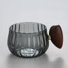 250ml High Borosilicate Glass Coffee Cup Pumpkin Shape Striped Heat-resistant Wooden Handle Latte Cup Breakfast Milk Tea Cup