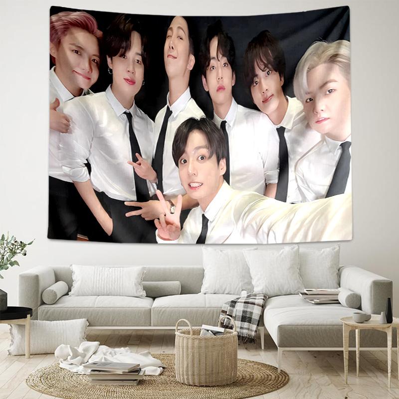 1pc Kpop BTS1 Tapestry, Living Room, Bedroom, Office, Party Decor, Ideal Festive Gift