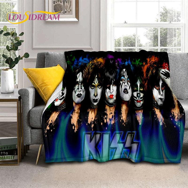 Kiss Rock Heavy Metal Band Gene Paul Soft Flannel Blankets,Throw Blanket Comfortable Blanket for Picnic Beds Sofa Home Bedroom