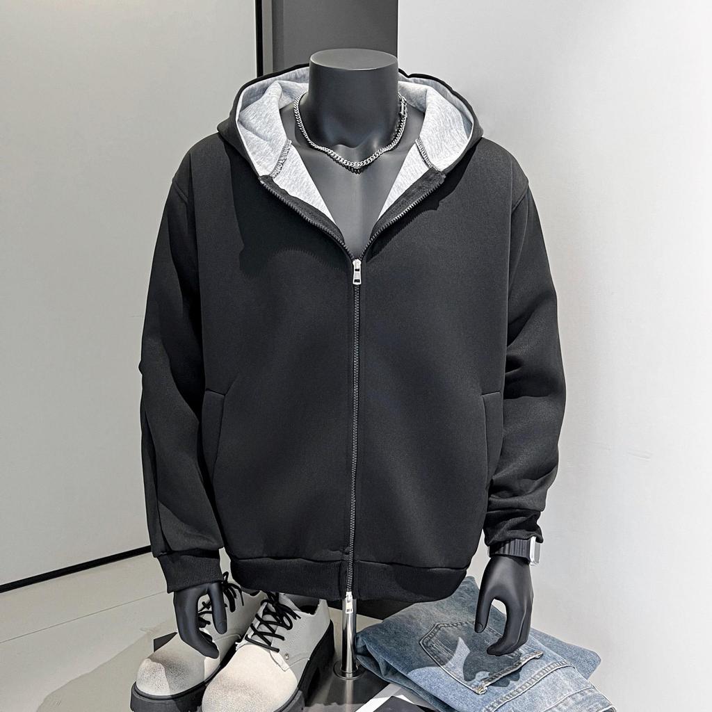 Trendy Brand 2026 Fashion Blockbuster Sweater Zipper Short Vibe High Street Hooded Men's Sweater