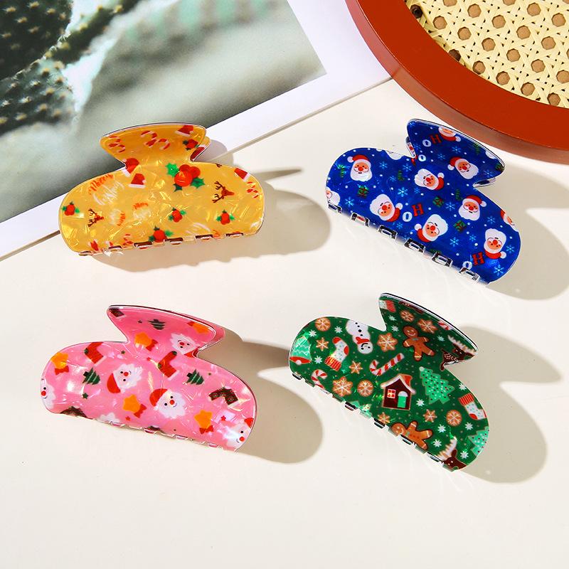 Shining Girl Christmas Floral Claw Clip - High-End Holiday Hair Accessory