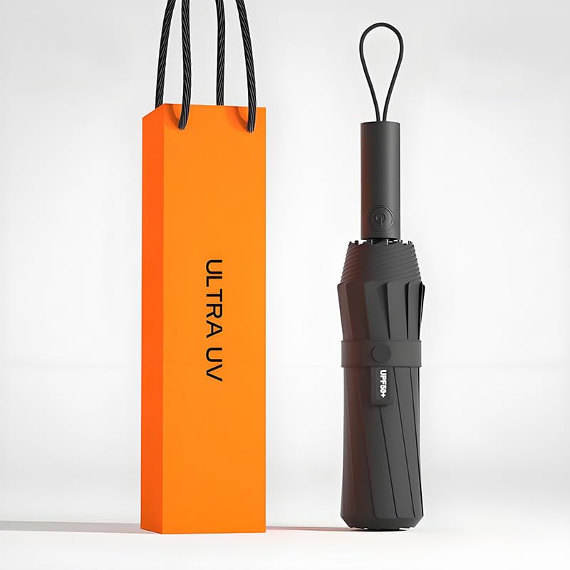 Ribs Automatic Folding Extra Suitable for Sun and UV Sun [MYJYG] [348 & Super-Reinforced Construction] Anti-Storm Umbrella, Thick, Rain, Protection,