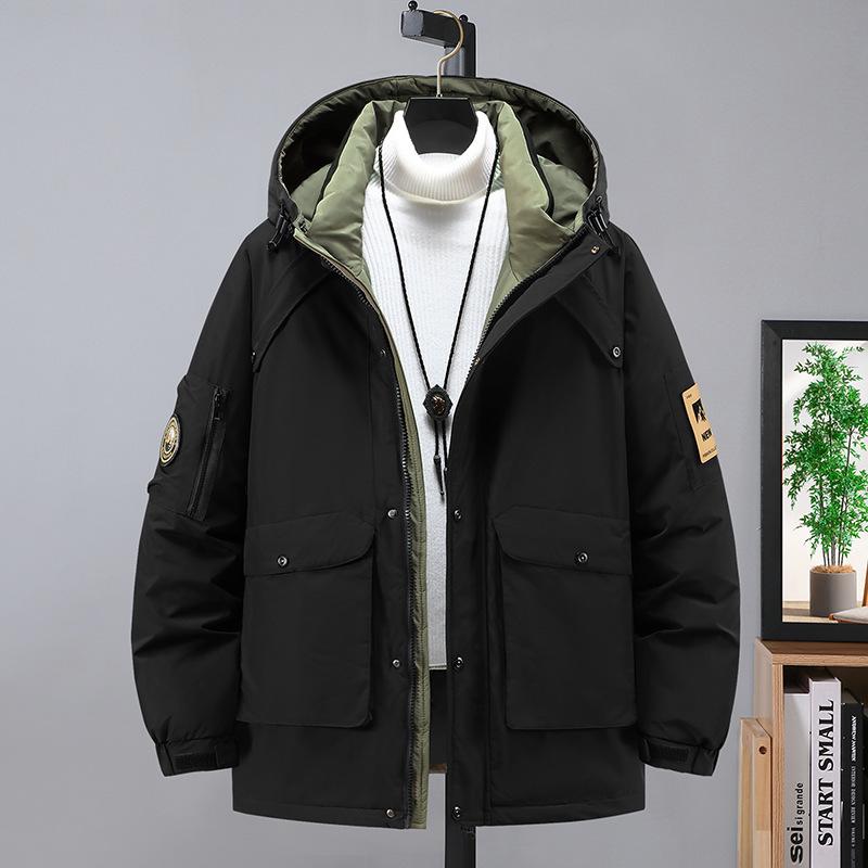 350 Jin Men's Extra Large Slimming Down Jacket - Plus Size Thickened Mid-Length Cotton Coat for Larger Sizes