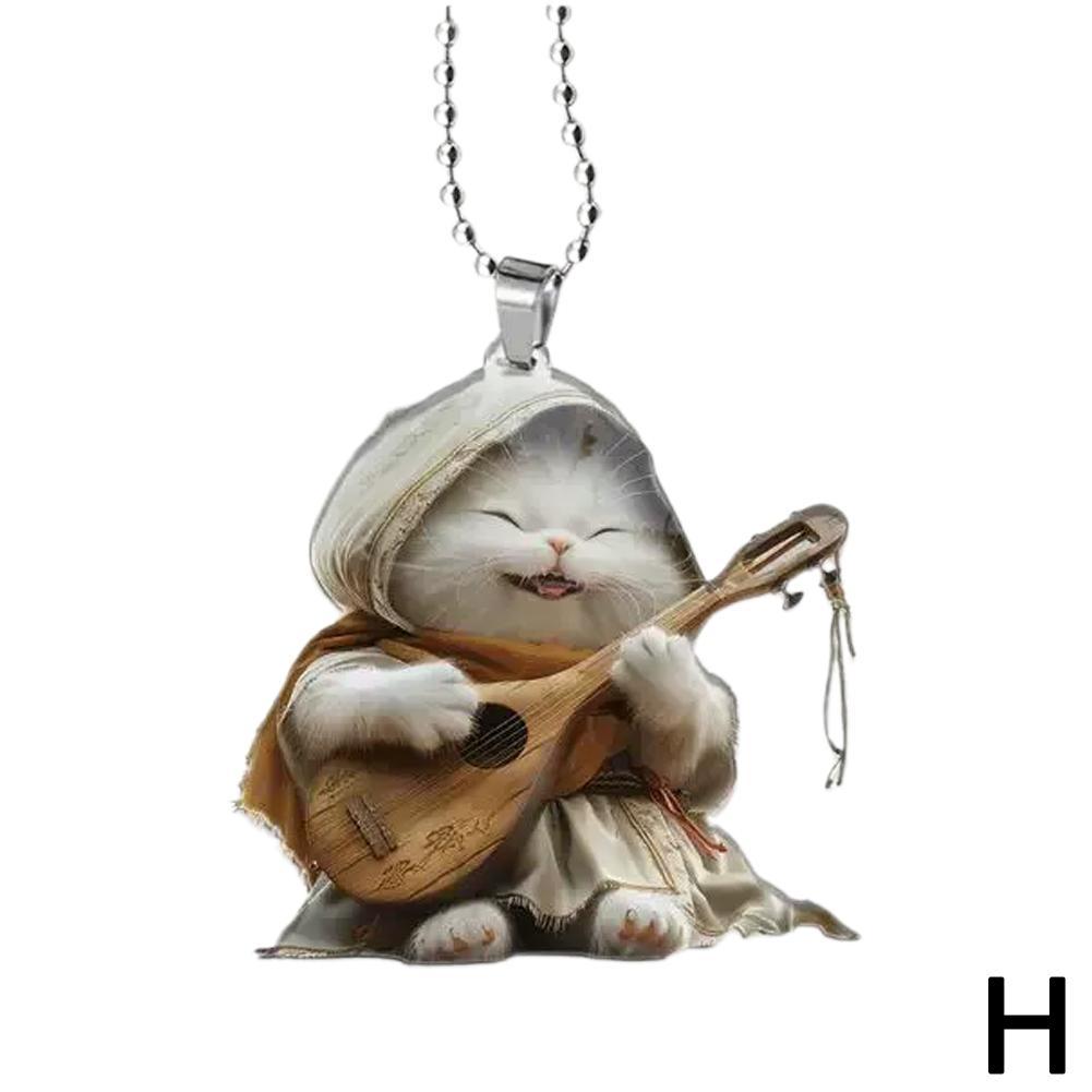 Nowy Akrylowy Płaski Wisiorek Kot Brzuchaty Ozdoby Wiszące Akrylowa Ozdoba Kot Akcesoria do Wnętrza Pojazdu Dekoracja Samochodowa