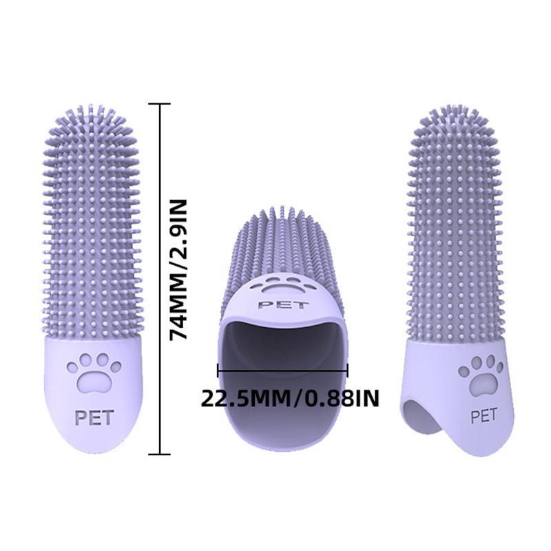 Cepillo de Dientes para Perros de Silicona Suave Cepillo de Dedo 360° para Perros Gatos Cepillo de Dedo Duradero para Mascotas Herramienta de Limpieza Dental para Todas las Razas