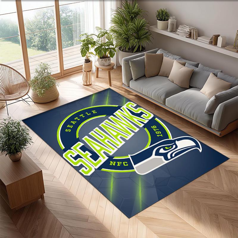 Tappeto in Velluto Cristallo Seattle Seahawks Morbido Anti?Tappetino Antiscivolo Comodo per Casa Soggiorno Camera da Letto Tappeto Decorativo
