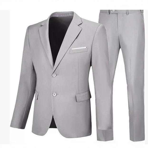 2025 Men's European American Casual Suit Set: Two-Piece Trousers & Jacket for Weddings and Banquets