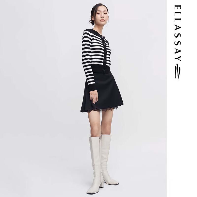 ELLASSAY Women's Striped Color-block Jacquard Knit Sweater