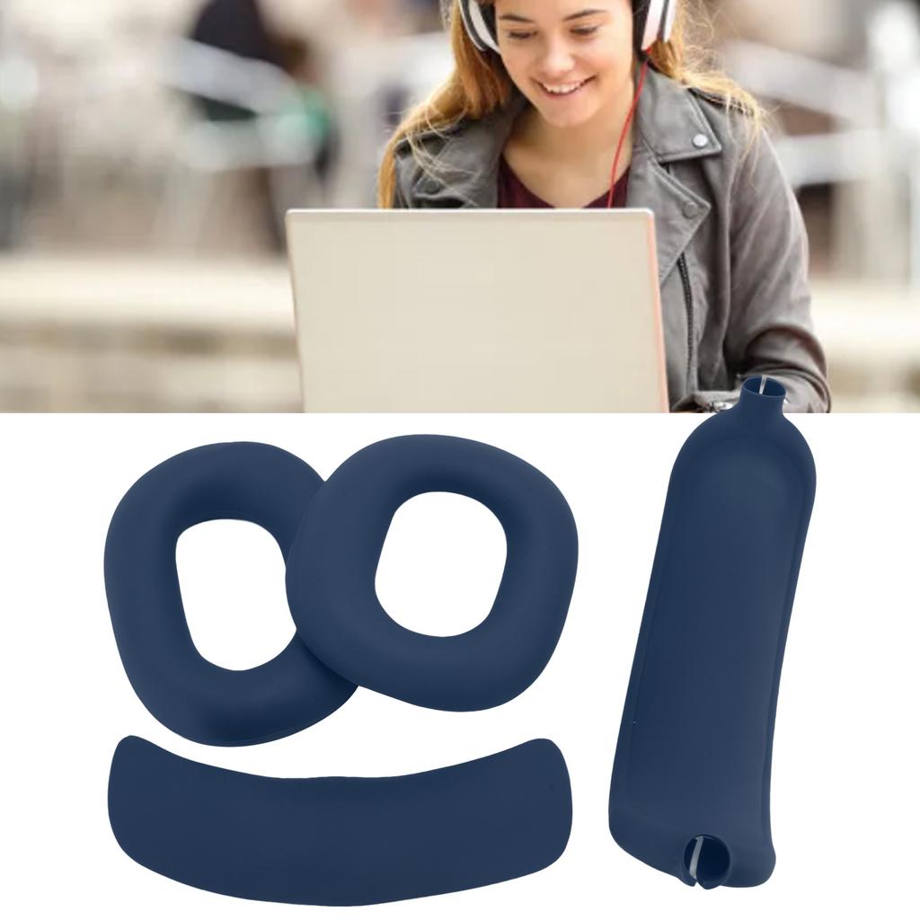 Kopfhörer-Ohrpolsterbezug Professionelle Silikon-Ohrpolster Kopfbügelabdeckung Balkenpolster-Set für Ohrhörer-Kopfhörer