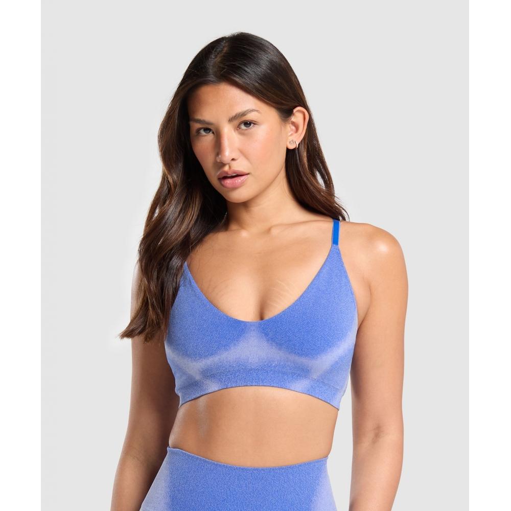 

Бесшовный бюстгальтер без косточек GYMSHARK Blur Iris Blue Powder Lilac B9A2F UCVV