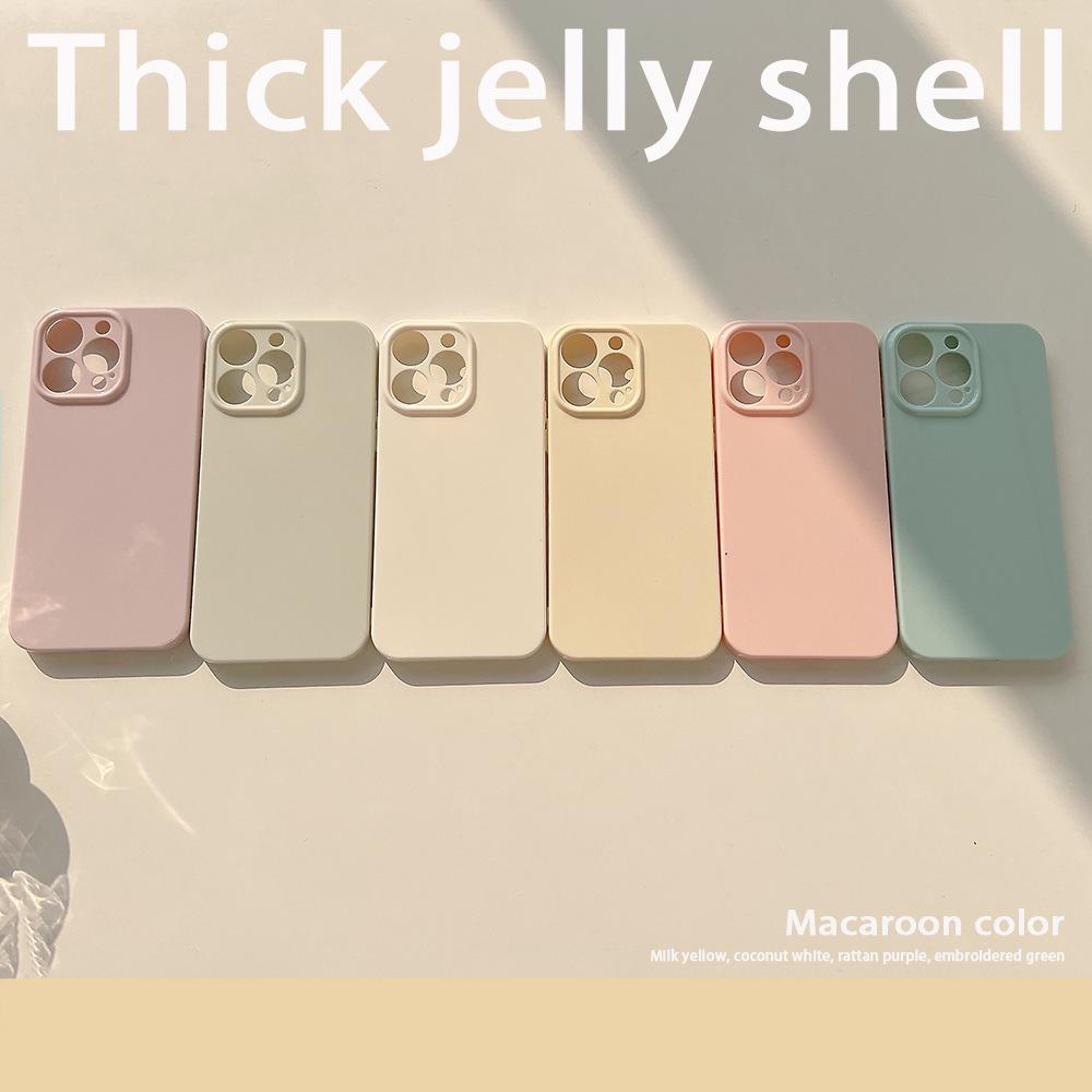 Simple ins Macaron iphone13 Pro Max mobile phone case Apple 14 suitable for 11 bright 12 solid color plus