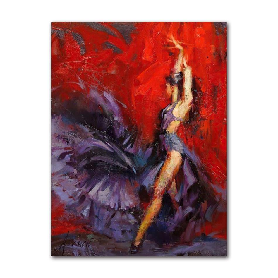 Art Oil Canvas Painting Vintage Figure Posters And Prints Wall Art Picture Modern Hme Decoration Spanish Flamenco Beauty Dancer