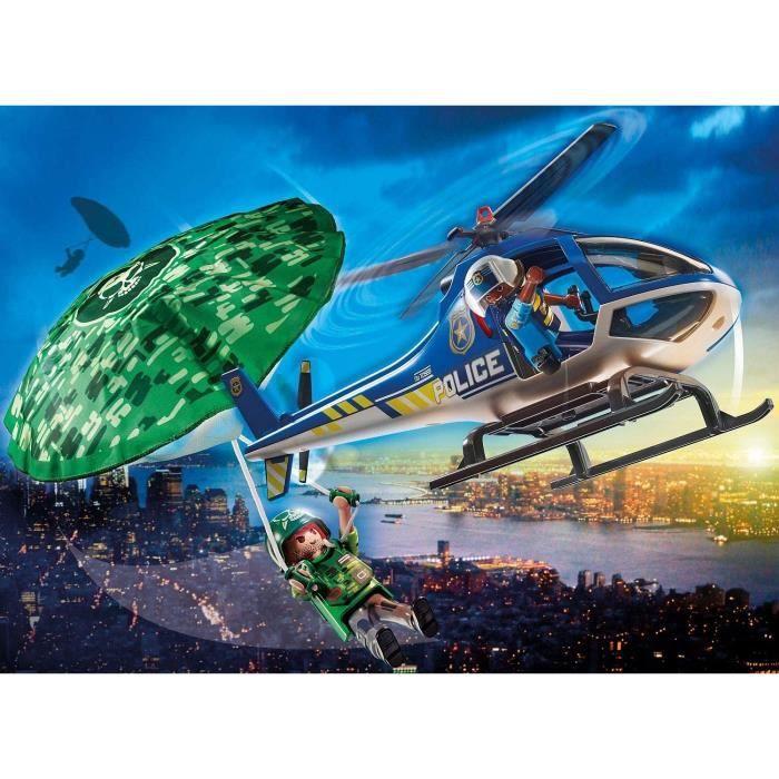 Playmobil 70569 Police Helicopter and Paratrooper, City Action, Police, Ages 4 and Up