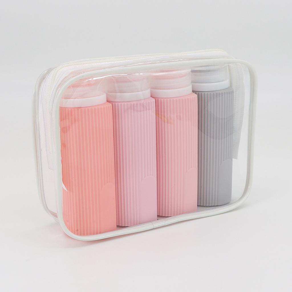 Travel-sized Refill Bottles, Empty Bottles, Shower Gel, Shampoo, Cosmetics - -type Portable Silicone Bottle Set.