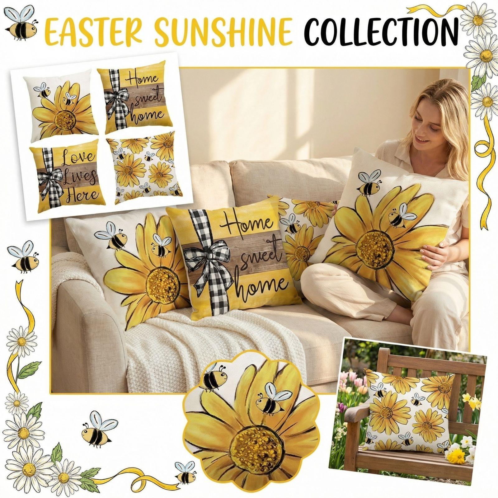 Easter Print Pillow Cover 4PC One Size 990₽