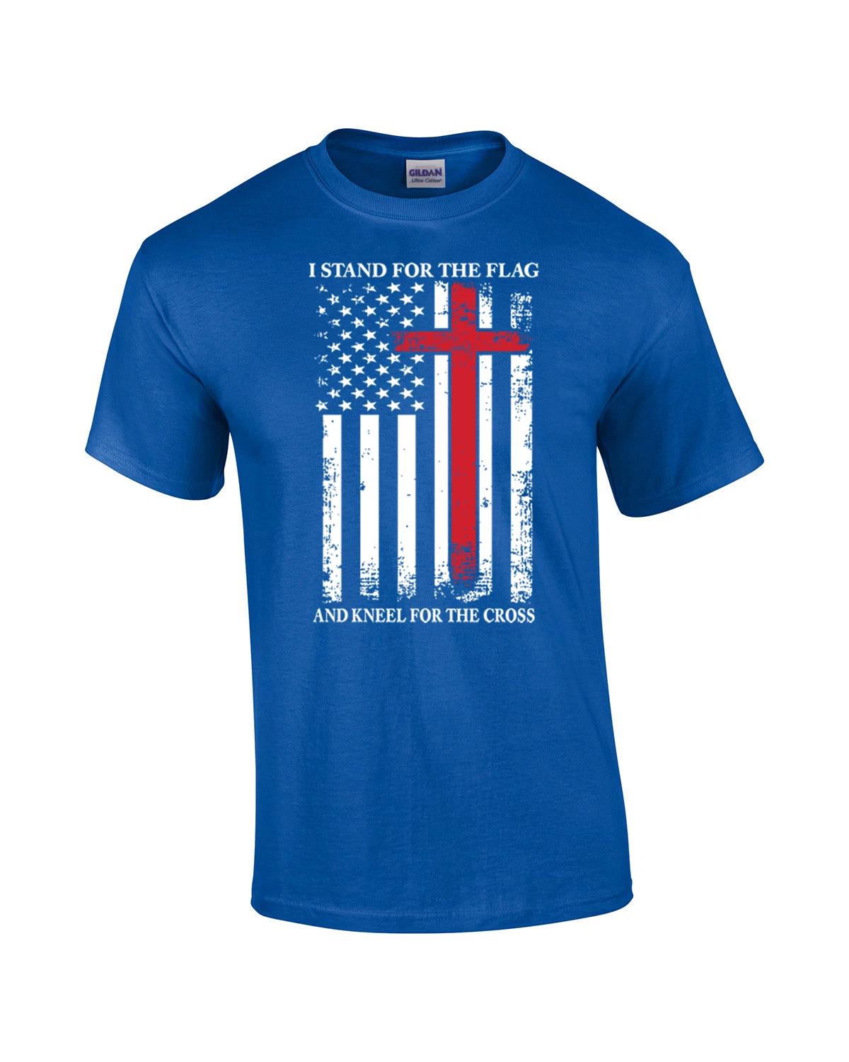 Stand For The Flag Kneel For The Cross White Tattered Flag Red Cross God Jesus S