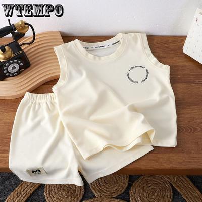 Boys' Tank Top Set Summer Thin Clothes Fashionable Trendy Comfortable Korean Edition Outwear