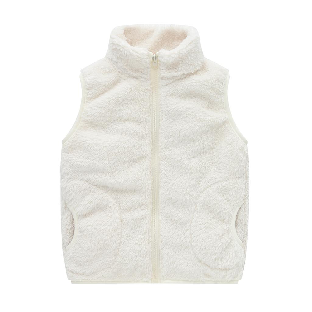 Lässige warme Samtweste für Jungen und Mädchen in mittlerer und großer Kindergröße, koreanische Version mit Taschen, Stehkragen, Pulloverweste, Jacke