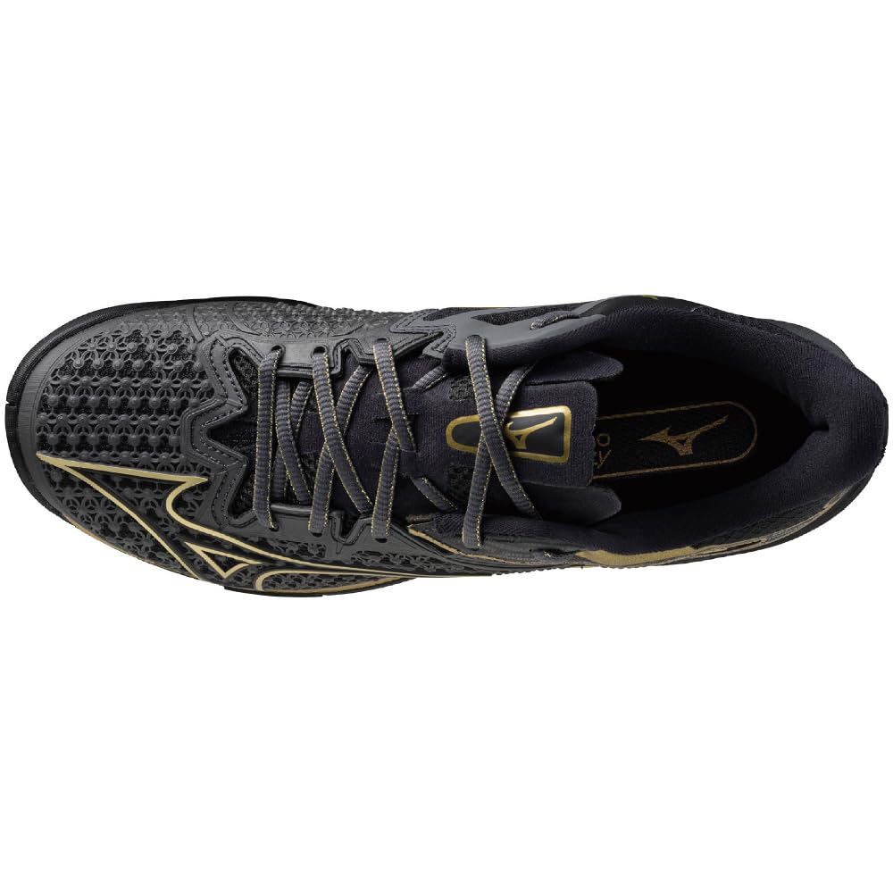 Mizuno Wave Exceed TOUR 6 AC Tennis Dark and Size 2E Shoes, Gray, Gold, Black, 23.5 cm,