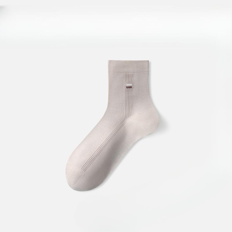 Herren Sommer Dünne Mesh Atmungsaktive und Kühle Bestickte Halbhohe Socken