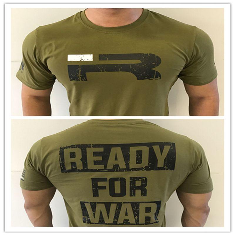 Muscle Men Bodybuilding Training Pure Cotton Loose round Neck Short Sleeve