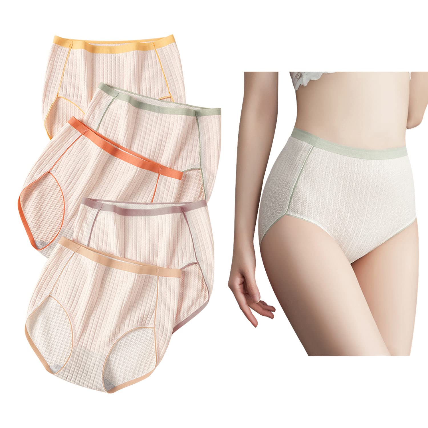 

WindTour Cotton Seamless Panties with Graphene Pure and Breathable and Organic Comfortable and Size Women s 100% Crotch, Cotton, Mid-Waist