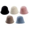 Soft Plush Bucket Hat Female Adult Fisherman Cap Beanie Windproof Fashion Womens Winter Fisherman Hat for Cycling Travel Hiking