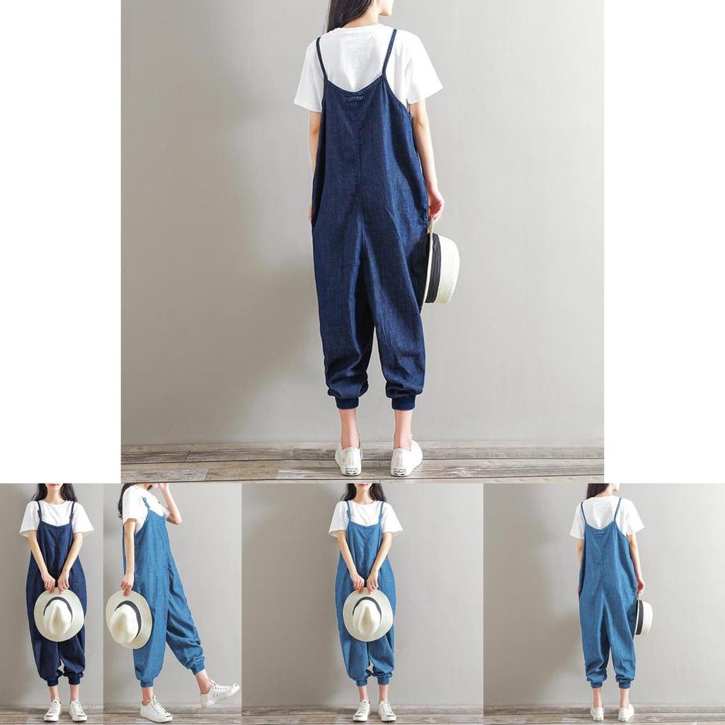 Premium Quality Women Jumpsuits Loose Sleeveless Backless Overalls Stylishly Retro