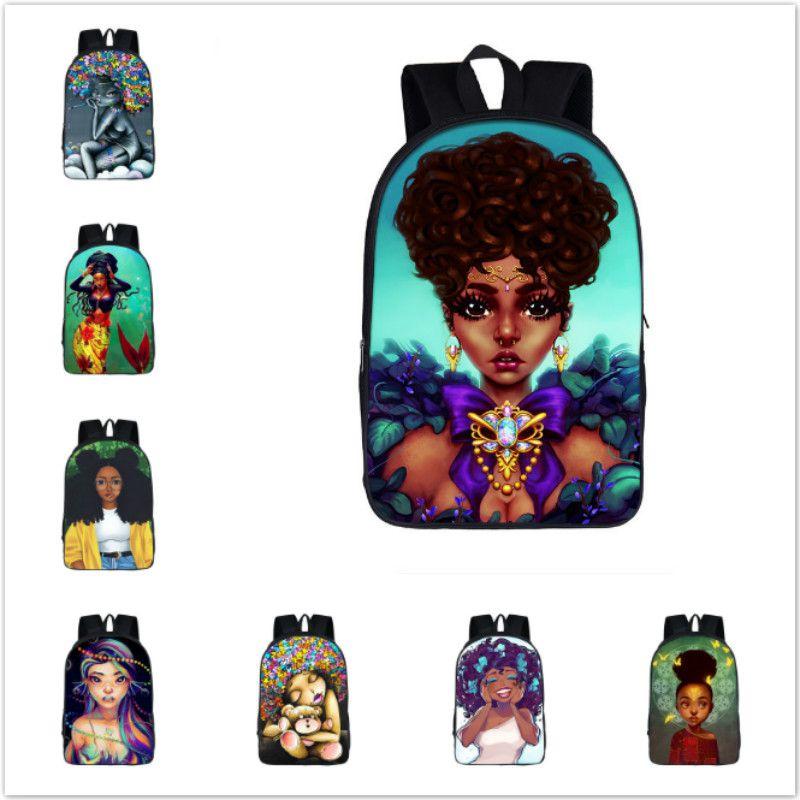 Afro-Afrikanische Schönheit Schwarze Prinzessin Wasserdichter Schulrucksack Mit Verstellbaren Schultergurten