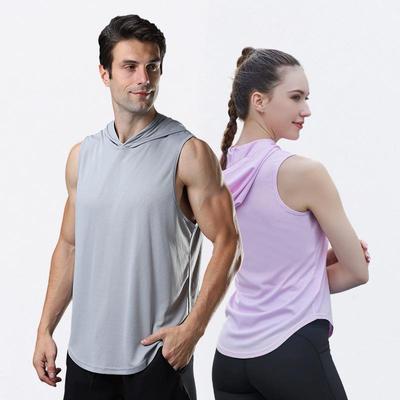 Men's Quick-Dry Hooded Fitness Tank Top - Breathable Sleeveless Shirt for Basketball, Running, and Training (Plus Size Available)