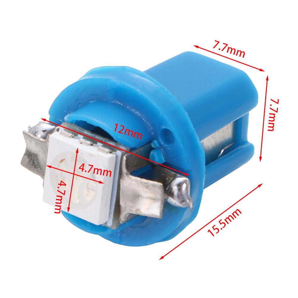 10Pcs 5050 1SMD T5 B8.5D Indicator Bulbs Car Lights Dashboard Side Interior Dash Lights Gauge LED