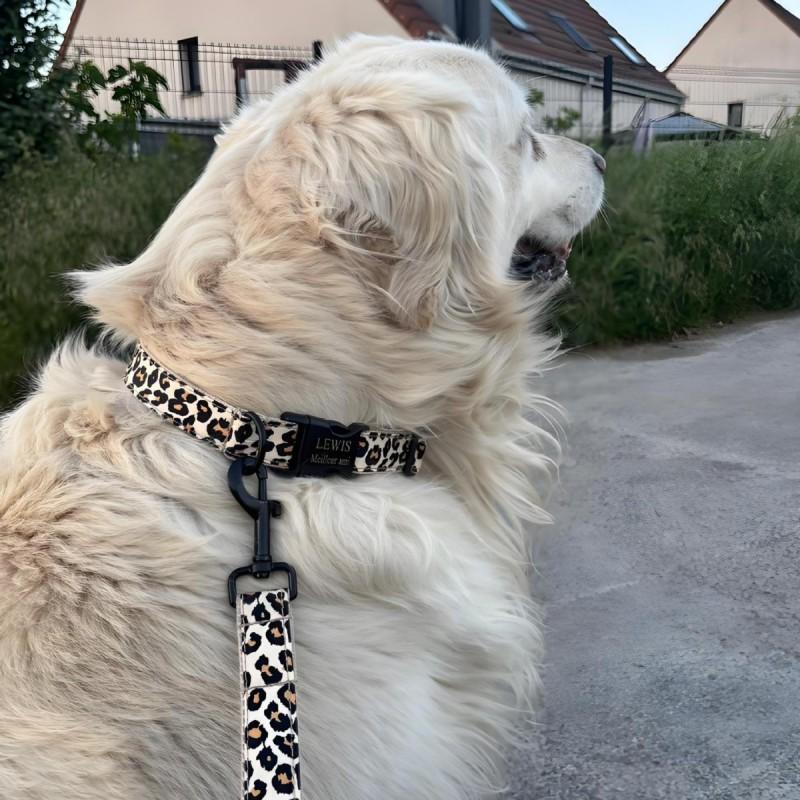 Leopard Print Dog Collar Adjustable Thickened Comfortable Small Medium Large Dogs