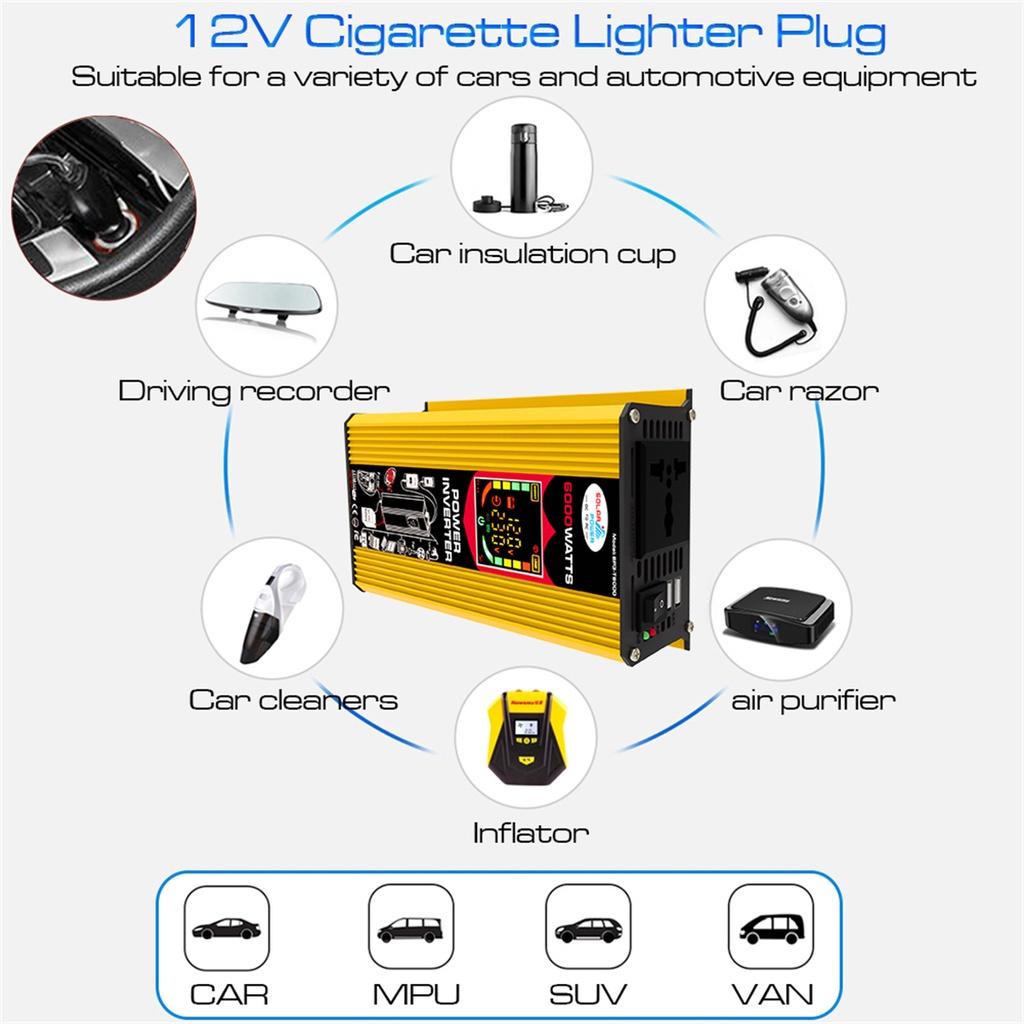 220V/6000W Inverter Solar Panel Solar Power System Battery Charger Complete Controller Home Grid Camp Phone