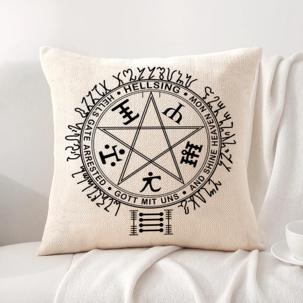 Anime C-Castlevania Cushion Cover Summer Coolness Linen Fabric Double-Sided Printing Pillow Case Sofa Home Decor Gift