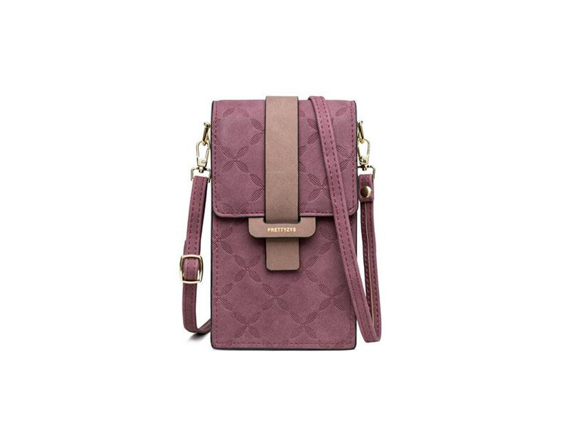 Prettyzys Pureti Ρετρό Μικρή Τετράγωνη Τσάντα Ώμου - Ευέλικτη Τσάντα Χιαστί για Κινητό Τηλέφωνο