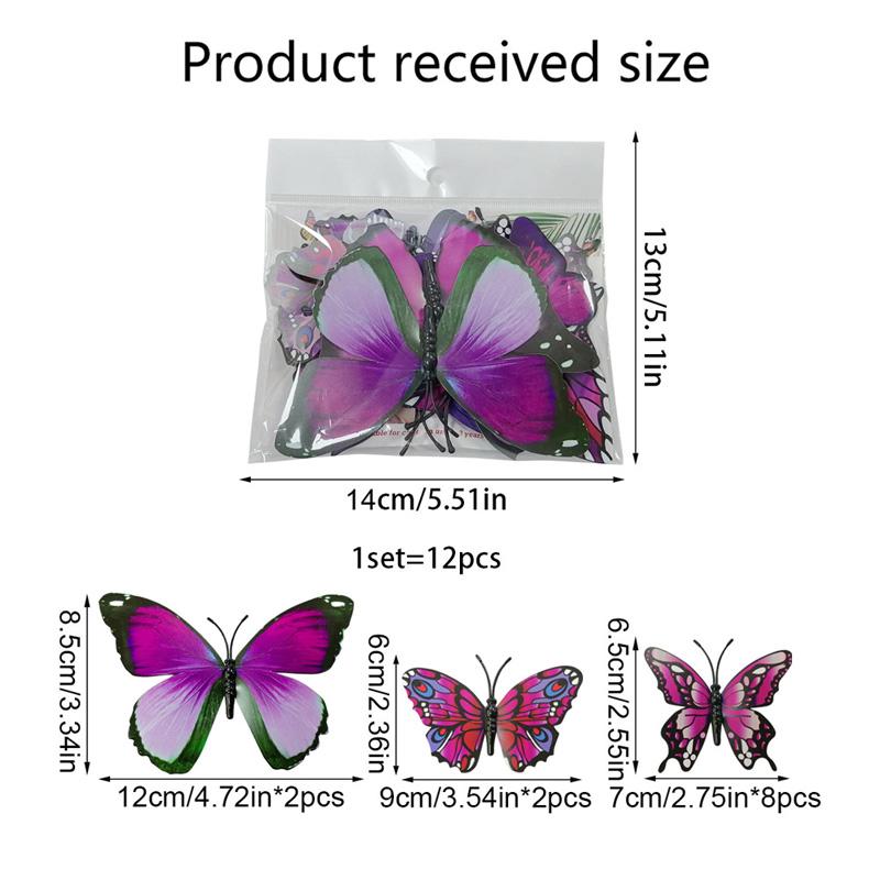 12Pcs/Set Multi Color Butterfly Wall Sticker Living Room Bedroom Decor For Wedding Decoration Butterflies Home Beautify Decals